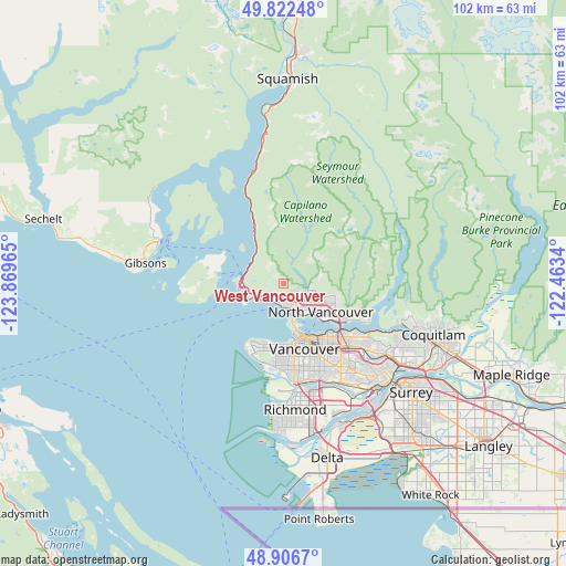 West Vancouver on map