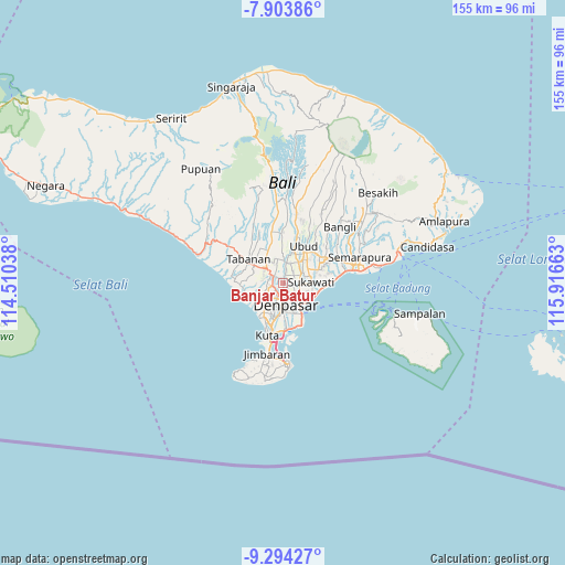 Banjar Batur on map