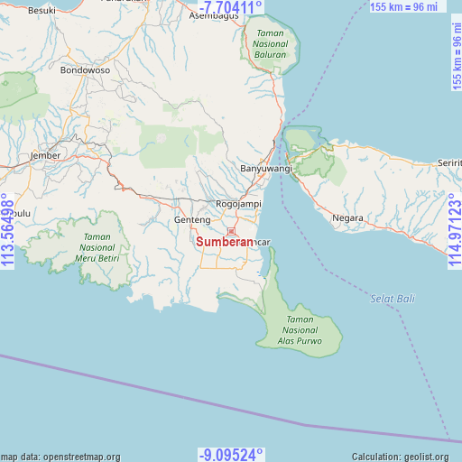 Sumberan on map