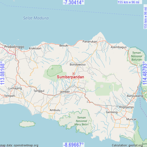 Sumberpandan on map