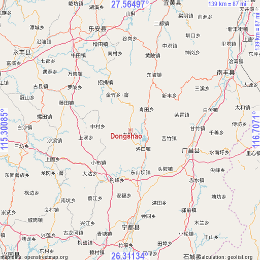 Dongshao on map