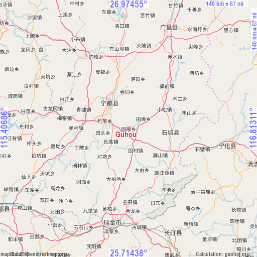 Guhou on map