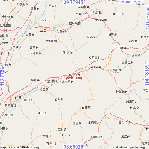 Jiyizhuang on map