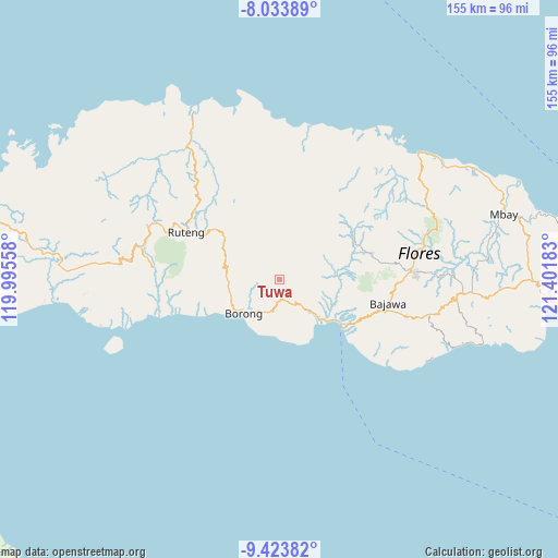 Tuwa on map
