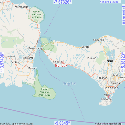 Munduk on map