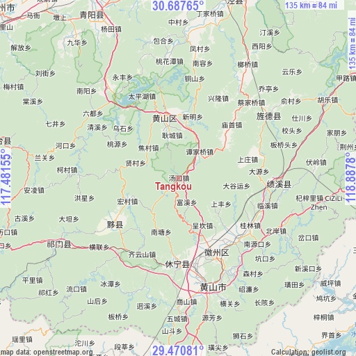 Tangkou on map