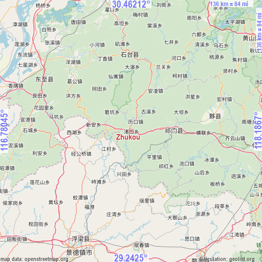 Zhukou on map