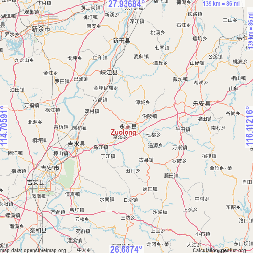 Zuolong on map