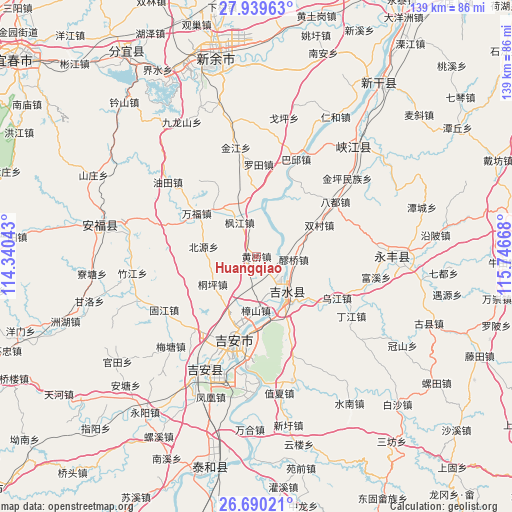 Huangqiao on map