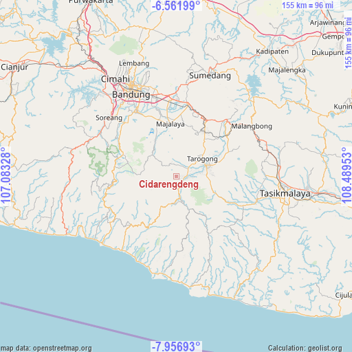 Cidarengdeng on map