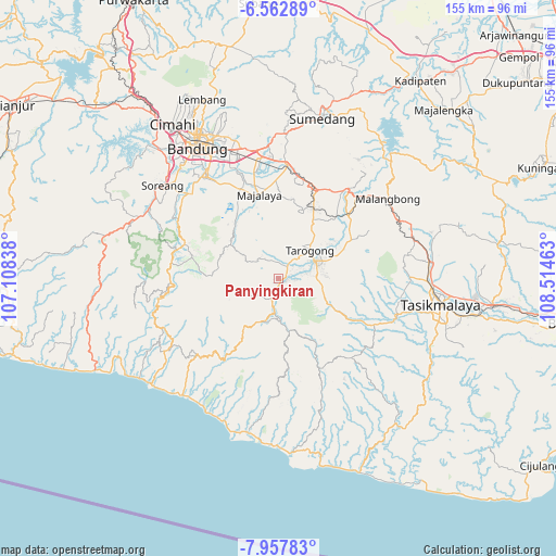 Panyingkiran on map