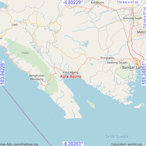 Kota Agung on map