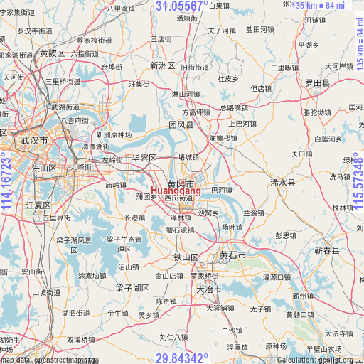 Huanggang on map