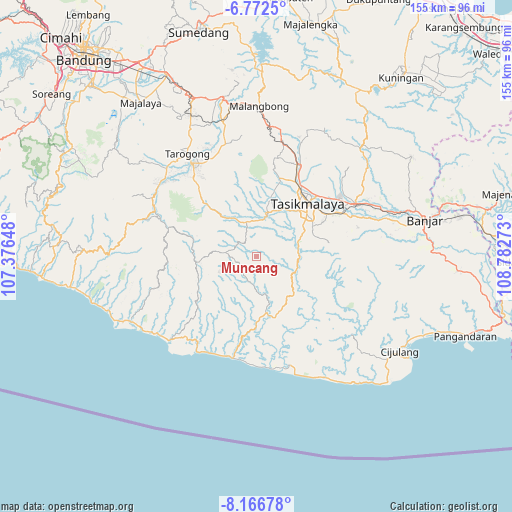 Muncang on map