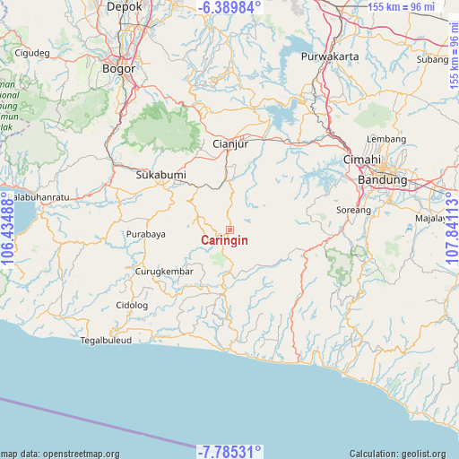 Caringin on map