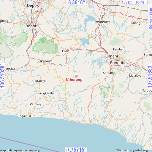 Ciherang on map