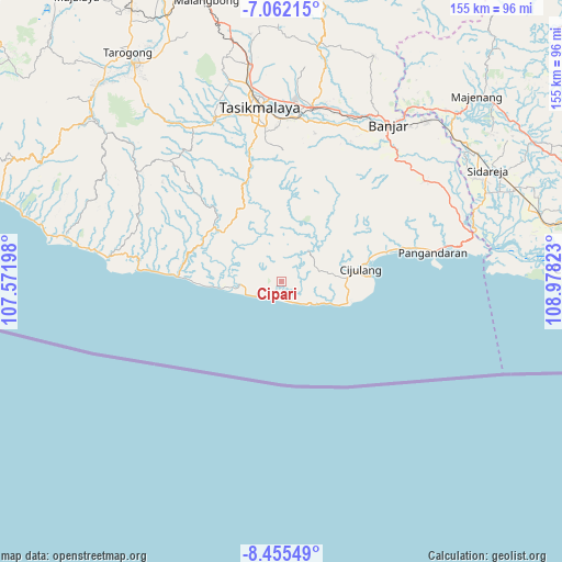 Cipari on map