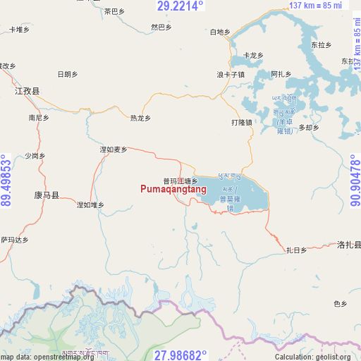 Pumaqangtang on map