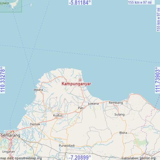 Kampunganyar on map