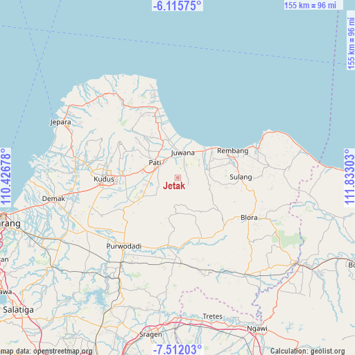 Jetak on map