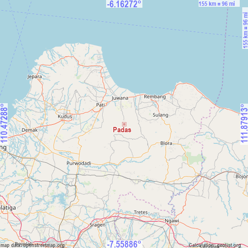 Padas on map