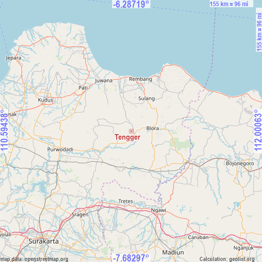 Tengger on map