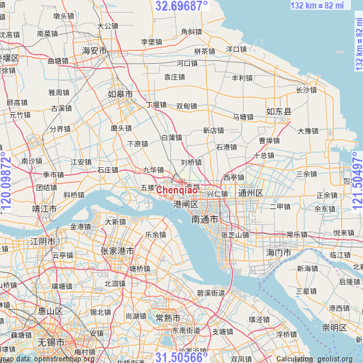 Chenqiao on map