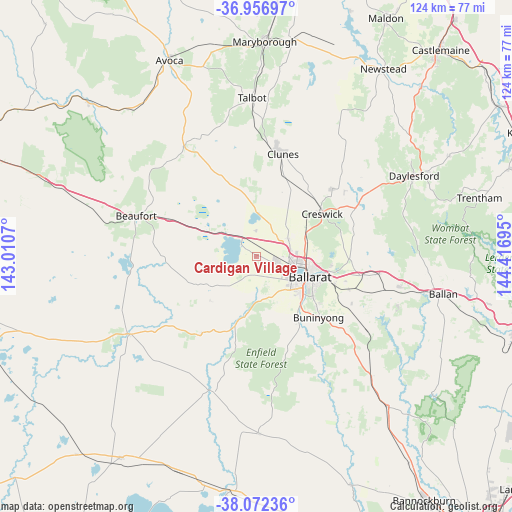 Cardigan Village on map