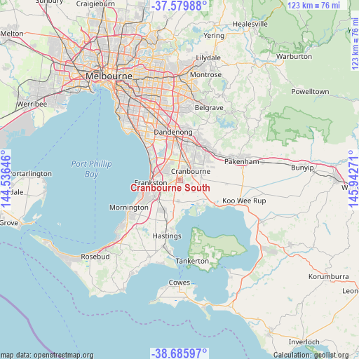 Cranbourne South on map