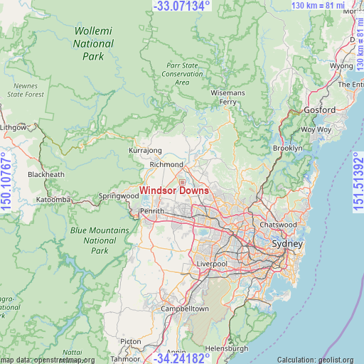 Windsor Downs on map