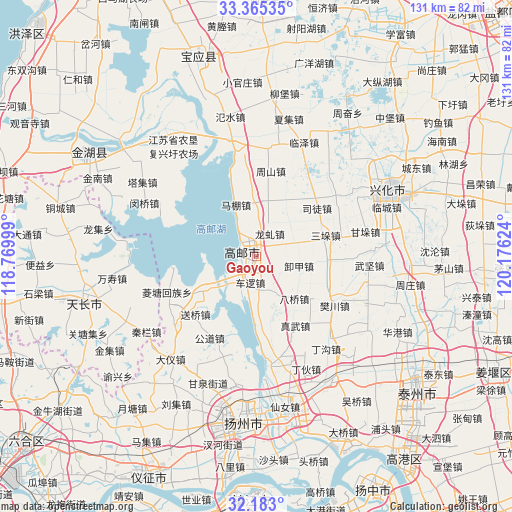 Gaoyou on map