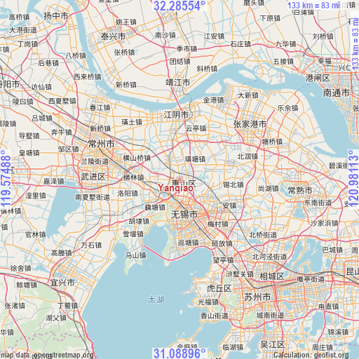 Yanqiao on map