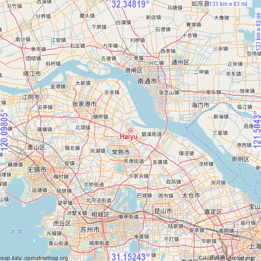 Haiyu on map