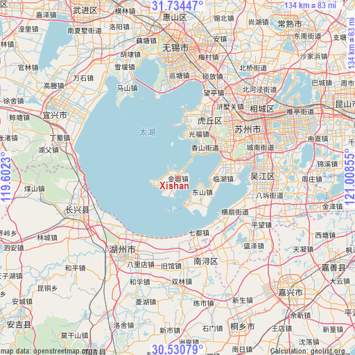 Xishan on map