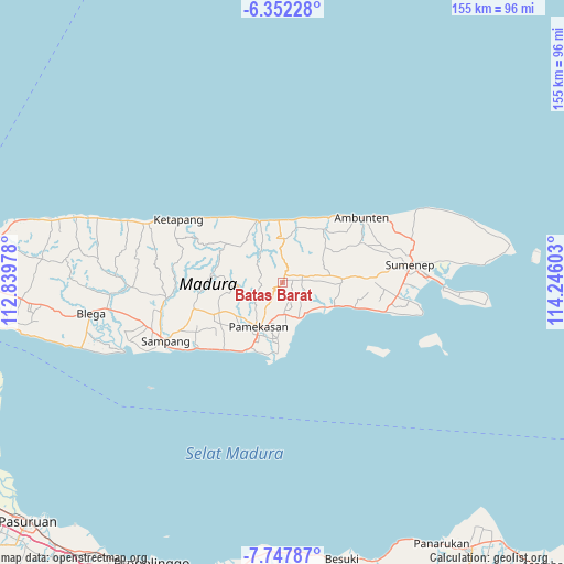 Batas Barat on map