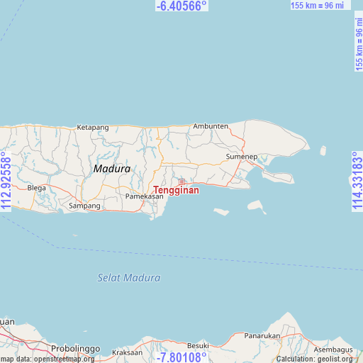 Tengginan on map