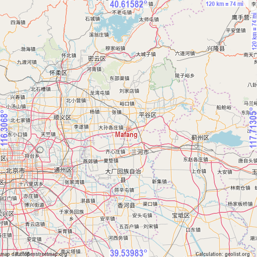 Mafang on map