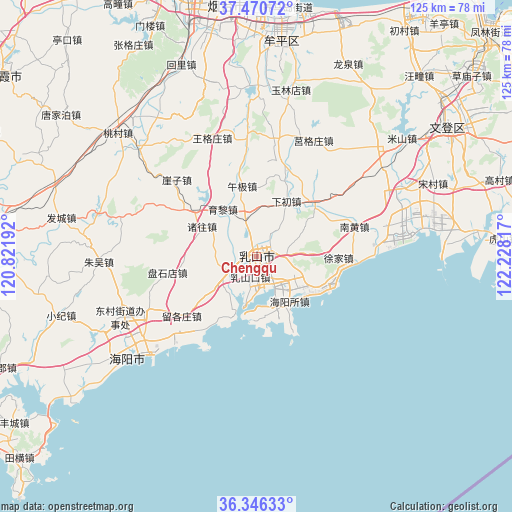 Chengqu on map