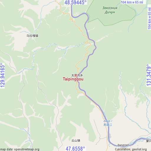 Taipinggou on map