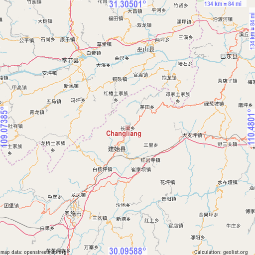 Changliang on map