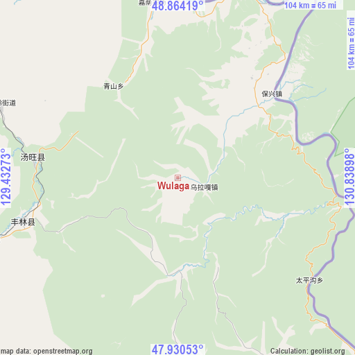 Wulaga on map