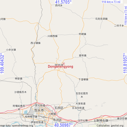 Dongshengyong on map