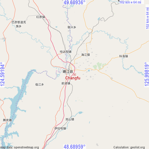 Changfu on map