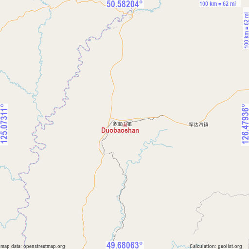 Duobaoshan on map