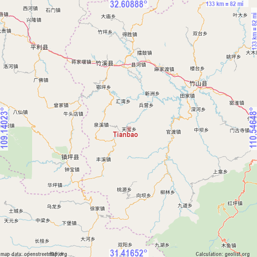 Tianbao on map