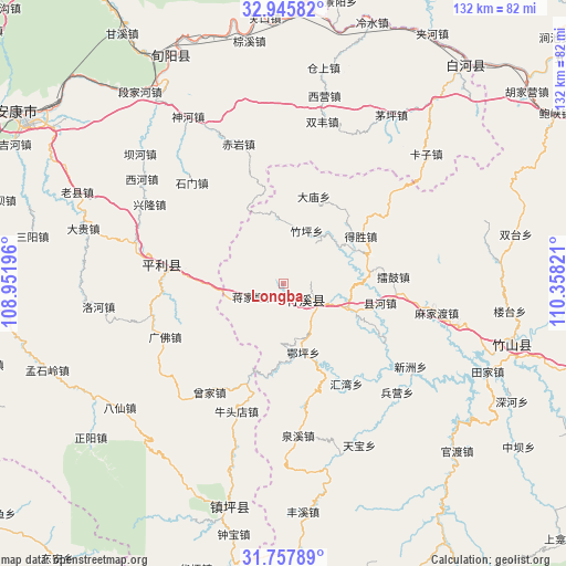 Longba on map