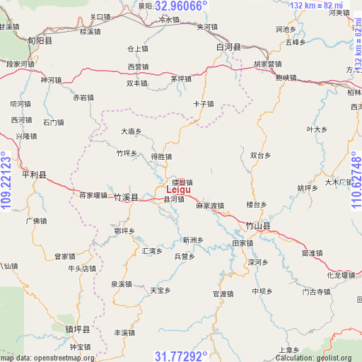 Leigu on map