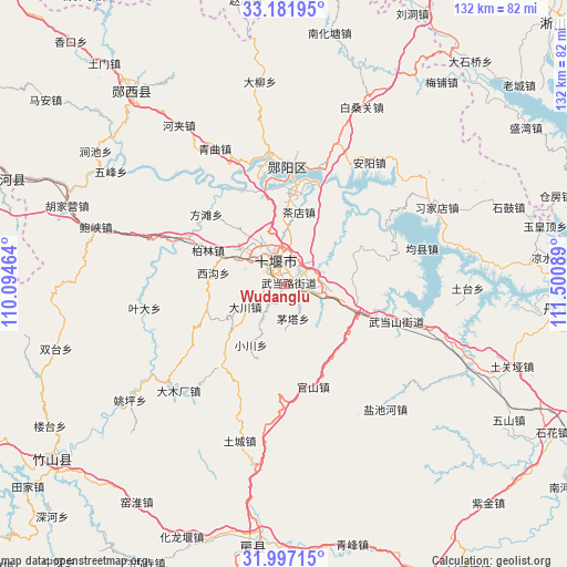 Wudanglu on map