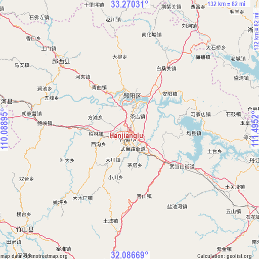 Hanjianglu on map