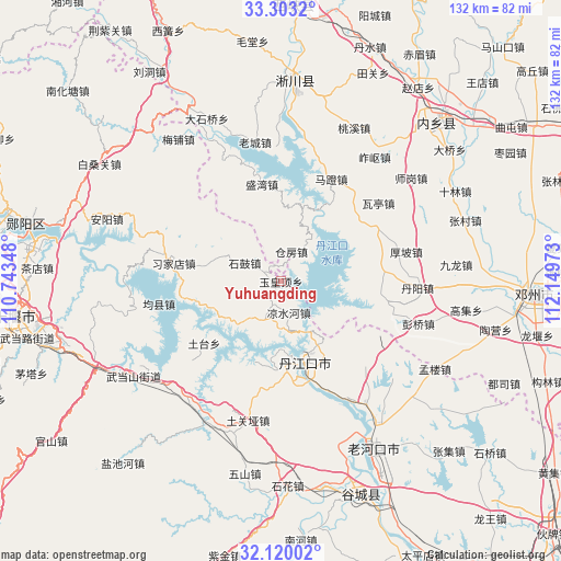 Yuhuangding on map